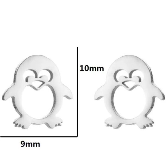 Penguin Studs - SILVER (16) - Picture 1 of 1